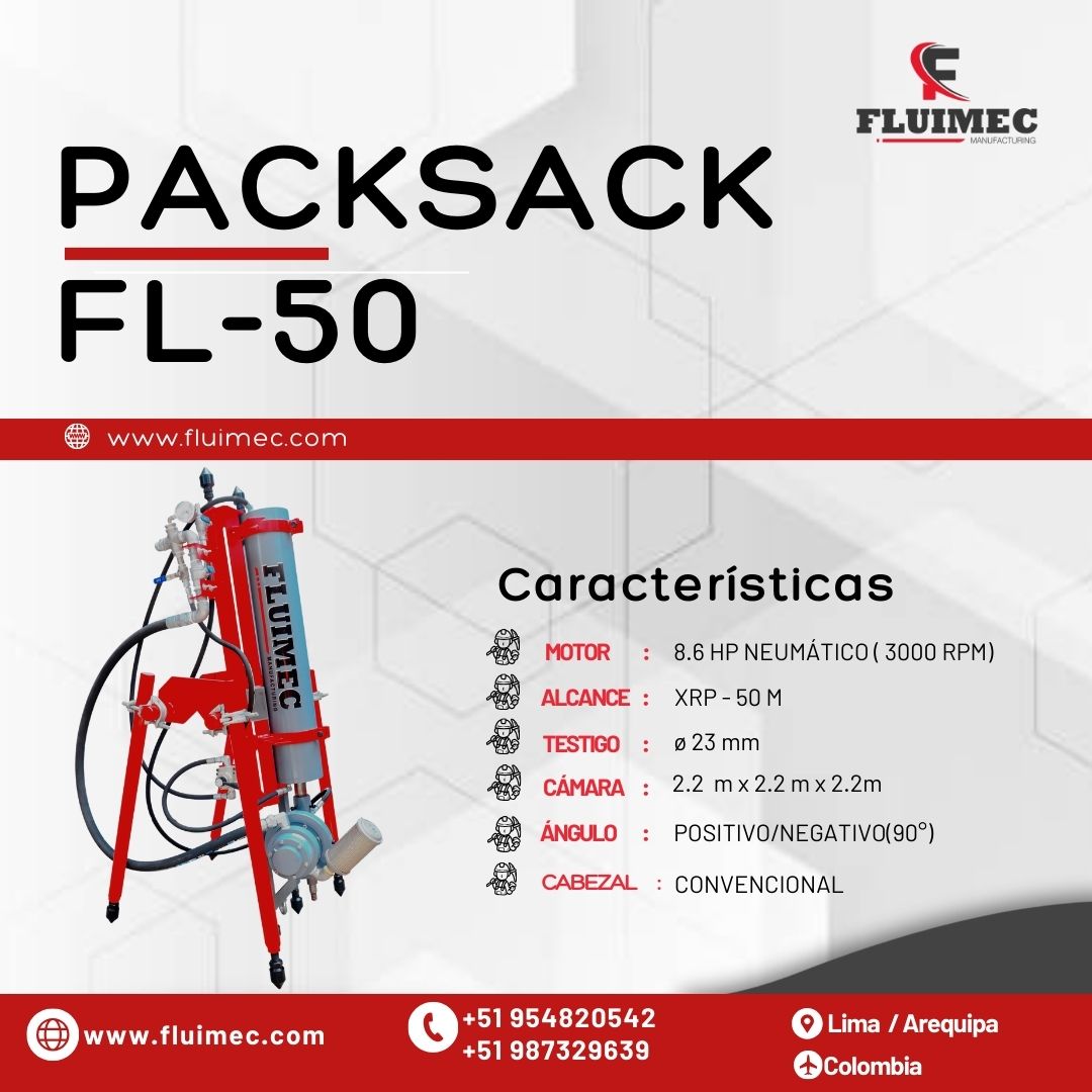 Perforadora neumática de fácil uso Packsack FL-50